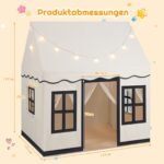 Didelė vaikų žaidimų palapinė su žvaigždžių girlianda (Smėlio)