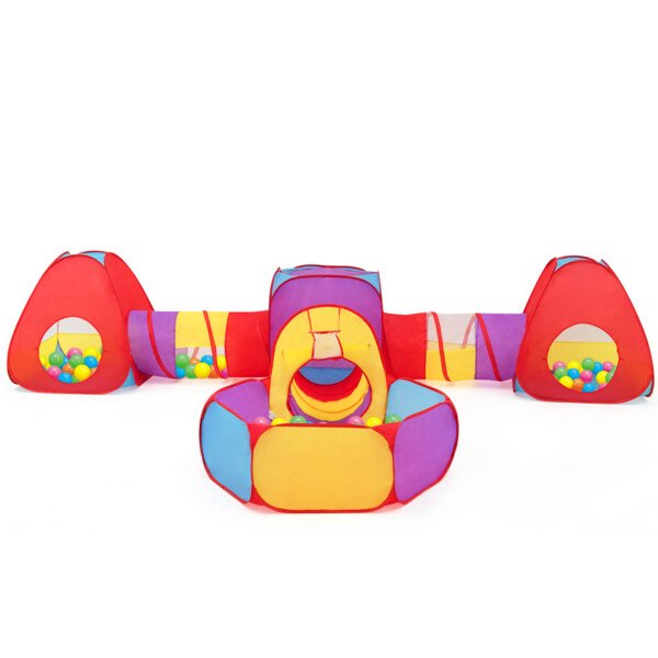 Žaidimų palapinių ir tunelių rinkinys su kamuoliukais (Įvairiaspalvė)