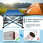 Stiprus sulankstomas lauko miegamasis su atrama galvai (Mėlyna)