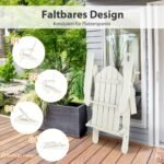 Sulankstoma lauko kėdė su gėrimų laikikliu (Balta)