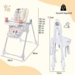 Reguliuojama vaikiška maitinimo kėdutė su atlenkiama nugarėle (Smėlio)