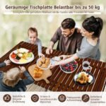 Sulankstomas bambukinis lauko stalas su dėklu (Kavos)