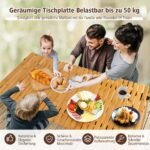 Sulankstomas bambukinis stalas su nešiojimo krepšiu (Natūrali)