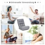 Sulankstomas grindų krėslas su reguliuojama atlošo padėtimi (Pilka)