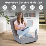 Sulankstomas grindų krėslas su reguliuojama atlošo padėtimi (Pilka)