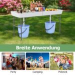 Sulankstomas lauko stalas su dviguba kriaukle (Balta)