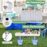 Sulankstomas lauko stalas su dviguba kriaukle (Balta)