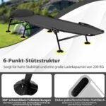 Sulankstoma stovyklavietės lova su čiužiniu (Pilka)