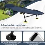 Sulankstoma kempingo lova su nuimamu čiužiniu ir 6 padėčių atlošu (Laivyno mėlyna)