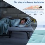 Sulankstoma lova su čiužiniu ir metaliniu rėmu (Juoda ir balta)