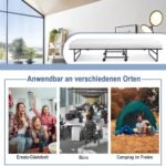 Sulankstoma lova su čiužiniu ir metaliniu rėmu (Juoda ir balta)