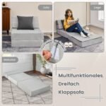Universali sulankstoma sofa-lova su nuimamu užvalkalu (Pilka)