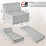 Universali sulankstoma sofa-lova su nuimamu užvalkalu (Pilka)