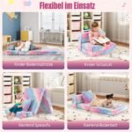 Vaikiška sulankstoma sofa su pagalvele (Daugiaspalvė)