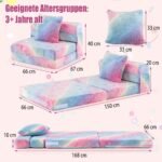 Vaikiška sulankstoma sofa su pagalvele (Daugiaspalvė)