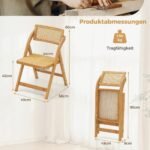 Sulankstomų virtuvės kėdžių komplektas su bambuko rėmu (Natūrali)