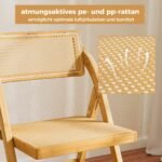 Sulankstomų virtuvės kėdžių komplektas su bambuko rėmu (Natūrali)