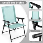 Sulankstomų lauko kėdžių komplektas su porankiais (Žalia)