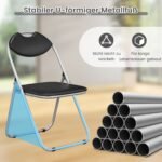 Sulankstomos kėdės metaliniu rėmu ir minkštais sėdimaisiais 6 vnt. (Juoda)