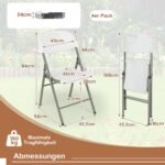 Sulankstomos kėdės 4 vnt. su metaliniu rėmu ir rankenomis (Balta)