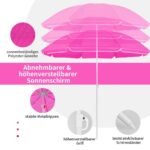 Sulankstoma kempingo kėdžių pora su skėčiu ir staliuku (Rožinė)