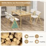 Sulankstomas valgomojo kėdžių komplektas su minkšta sėdyne ir medinėmis kojelėmis (Natūrali)