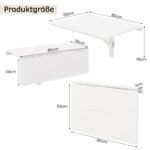 Sieninis sulankstomas virtuvinis stalas (Balta)