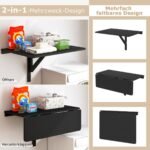 Sieninis sulankstomas stalviršis 80x60 cm (Juoda)