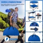 Sulankstomas lauko stalas su puodelių laikikliais ir nešiojimo rankine (Mėlyna)