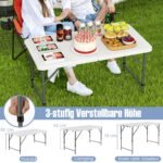 Reguliuojamo aukščio sulankstomas lauko stalas (Balta)