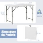 Reguliuojamo aukščio sulankstomas lauko stalas (Balta)