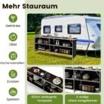 Sulankstoma lauko virtuvė ir stalo komplektas (Juoda)