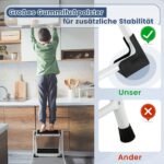 Sulankstomos 2 pakopų kopėčios 150 kg apkrovos (Juoda ir balta)