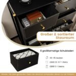 Funkcionalus baldas – 8 stalčių komoda (Juoda)