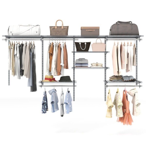 Modulinė drabužių spintos organizavimo sistema 122–244 cm (Pilka)