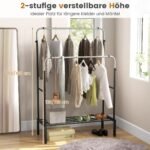 Dviguba reguliuojamo aukščio drabužių kabykla (Sidabrinė)