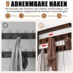 Drabužinė su 9 kabliukais ir 3 pakopų batų lentyna pramoninio dizaino (Rustikalinė ruda)