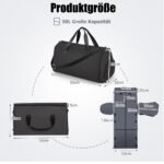 2 viename kelioninė tašė su skyriumi batams (Juoda)