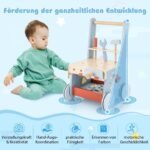 Daugiafunkcis vaikštynė stalo žaidimų centras (Mėlyna)