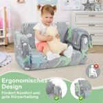 Vaikiška išlankstoma sofa su antklode (Pilka)