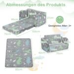 Vaikiška išlankstoma sofa su antklode (Pilka)