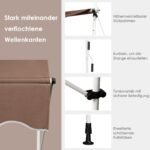 Atverčiama balkoninė markizė 400 cm pločio be gręžimo su reguliuojamu aukščiu (Ruda)