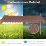 Atverčiama balkoninė markizė 400 cm pločio be gręžimo su reguliuojamu aukščiu (Ruda)