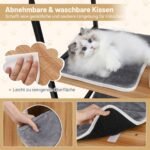 5 pakopų kačių draskyklė su nameliu ir hamaku (Ruda)