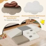 Šešių minkštųjų blokų rinkinys su laipiojimo elementais vaikams (Balta)