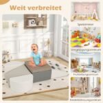 Šešių minkštųjų blokų rinkinys su laipiojimo elementais vaikams (Balta)