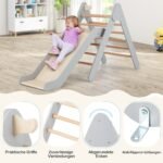 Medinis laipiojimo trikampis su čiuožykla (Pilka)