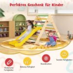 Medinis vaikų žaidimų aikštelės komplektas su čiuožykla (Spalvotas)