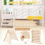 Sulankstomas medinis laipiojimo trikampis su čiuožyne (Natūrali)