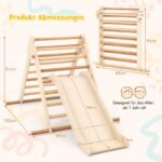 Sulankstomas medinis laipiojimo trikampis su čiuožyne (Natūrali)